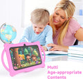 2025 Kids Tablet, 7 Inch Android 14 Tablet for Kids, 8GB+32GB ROM+1TB Expand Quad-Core Toddler with Shockproof Case, BT, Wifi, Parental Control, Dual Camera, Games (Pink)