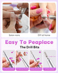 Cordless Nail Drill Professional: 45000 RPM Rechargeable Electric Nail File Kit, Portable & Low Noise for Acrylic, Gel Nails, Manicure & Pedicure - Salon & Home Use