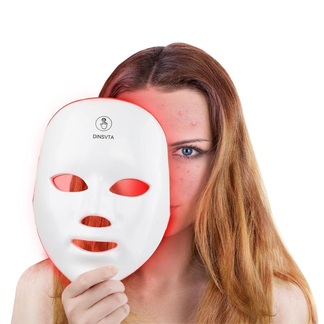 Red Light Therapy Mask for Face, 7 Colors LED Red Blue Light Therapy Mask Cordless Rechargeable Portable Facial Skin Care Beauty Masks at Home Travel