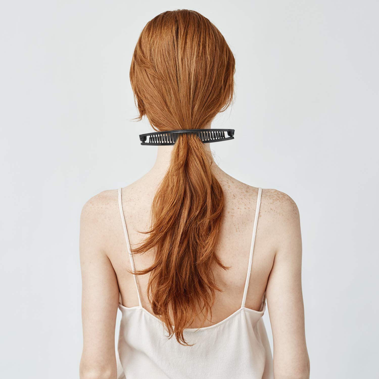 6 Pcs Banana Clip Hair Clincher Combs Classic Banana Hair Clip Fish Shape Ponytail Clips for Women Girls Thick Curly Thin Fine Hair(Brown, Black)