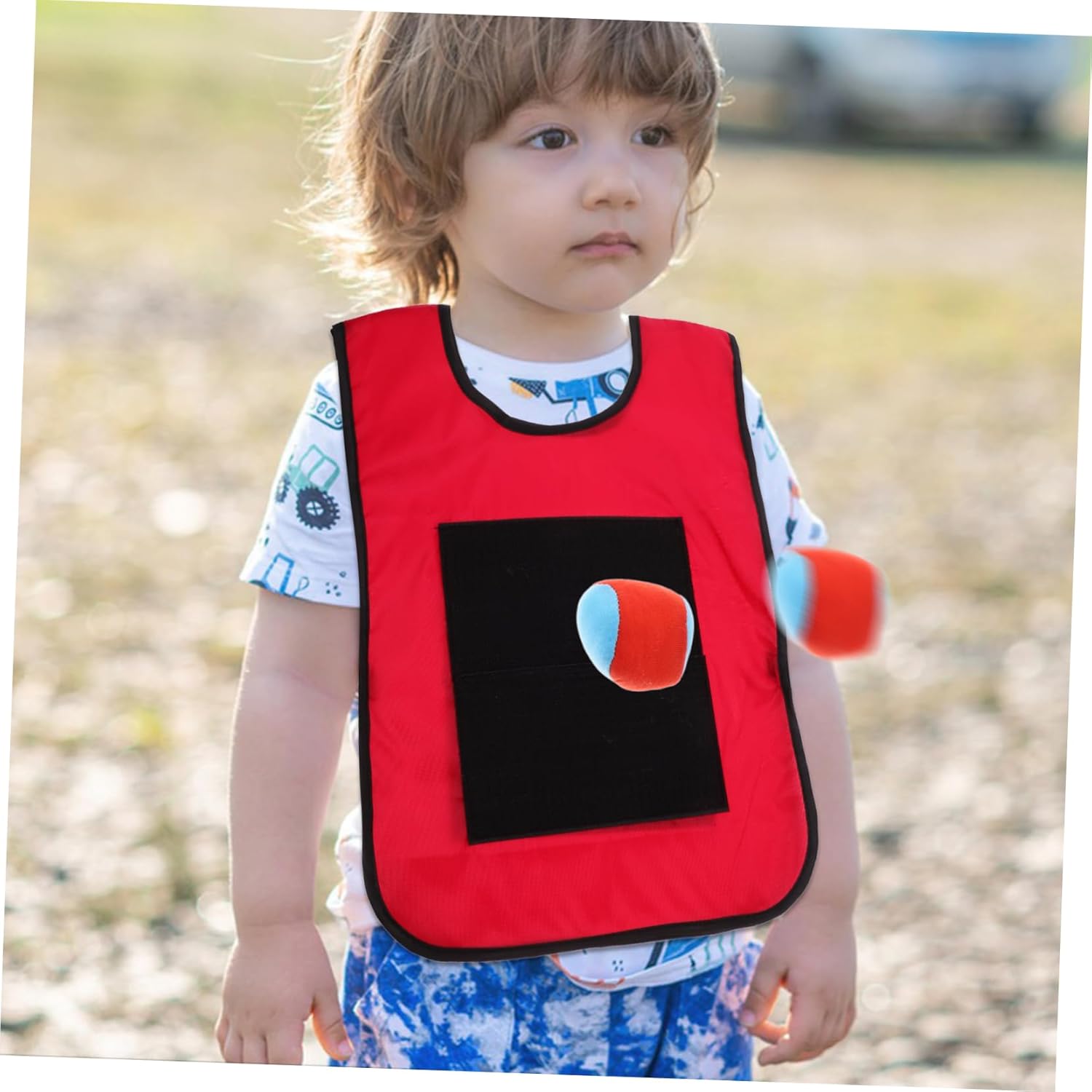 2Pcs Sticky Target Ball Vests with 10Pcs Soft Balls, Dodgeball Vests Game, Outdoor Game Props for Kids Sports, Sticky Target Ball Throwing Balls Set