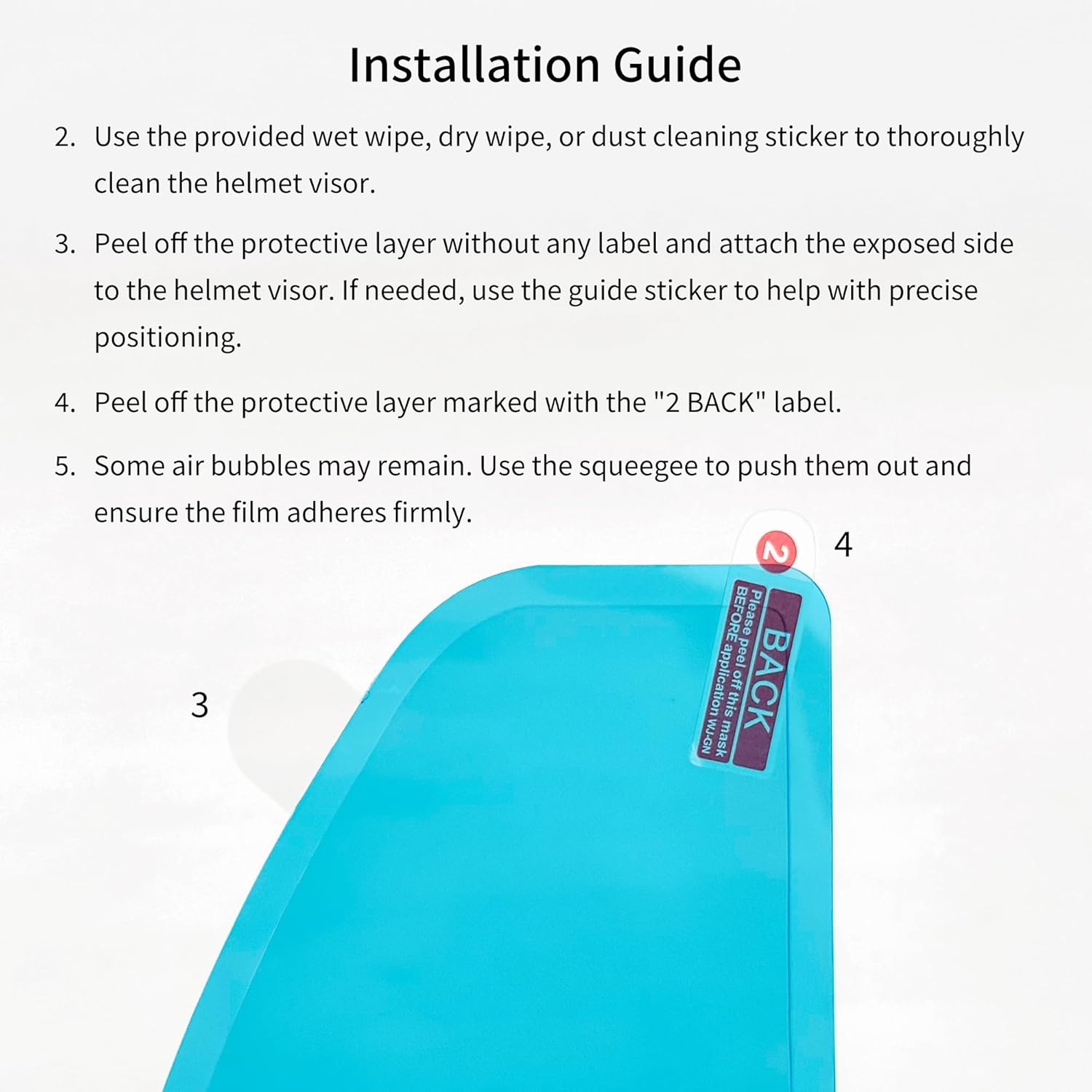 Universal Helmet Visor Anti-Fog Film & Rainproof Film - 2 PCS Large Version for Motorcycle Helmet Lens, Alternative to Pinlock Insert Lens - Ultra HD Helmet Shield Films, Anti-Steaming