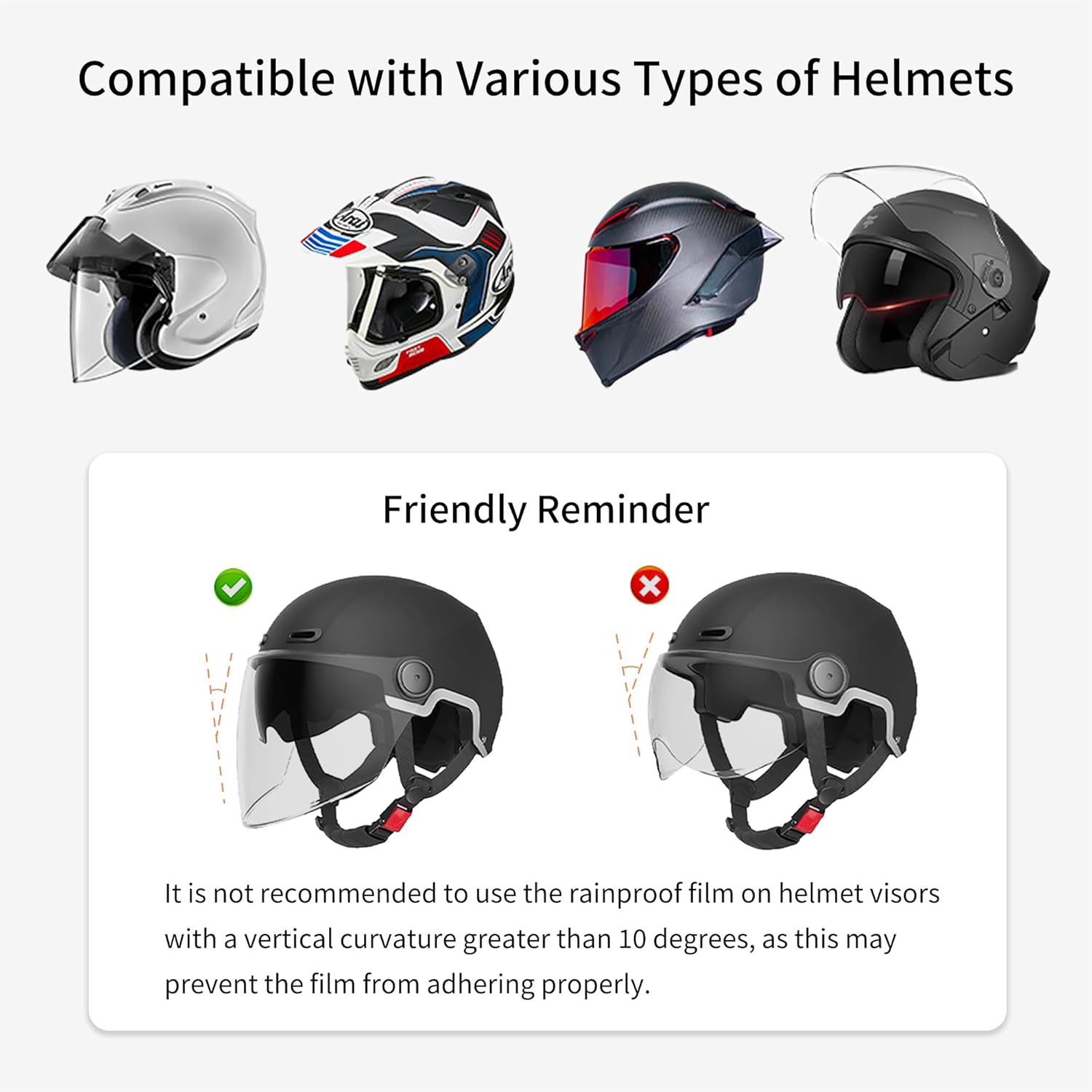 Universal Helmet Visor Anti-Fog Film & Rainproof Film - 2 PCS Large Version for Motorcycle Helmet Lens, Alternative to Pinlock Insert Lens - Ultra HD Helmet Shield Films, Anti-Steaming