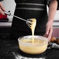 Semi-Automatic Whisk, Stainless Steel Egg Beater, Hand Push Rotary Whisks Mixer Stirrer for Making Cream, Whisking, Beating and Stirring (Silver)
