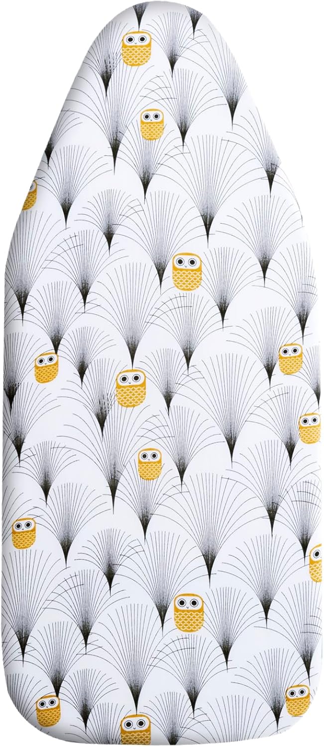 Small Ironing Board Cover Scorch Resistant, Cotton Table Top Ironing Cover with Padding Heat Reflective Heavy Duty Pad (Owl, 12.5"X32")