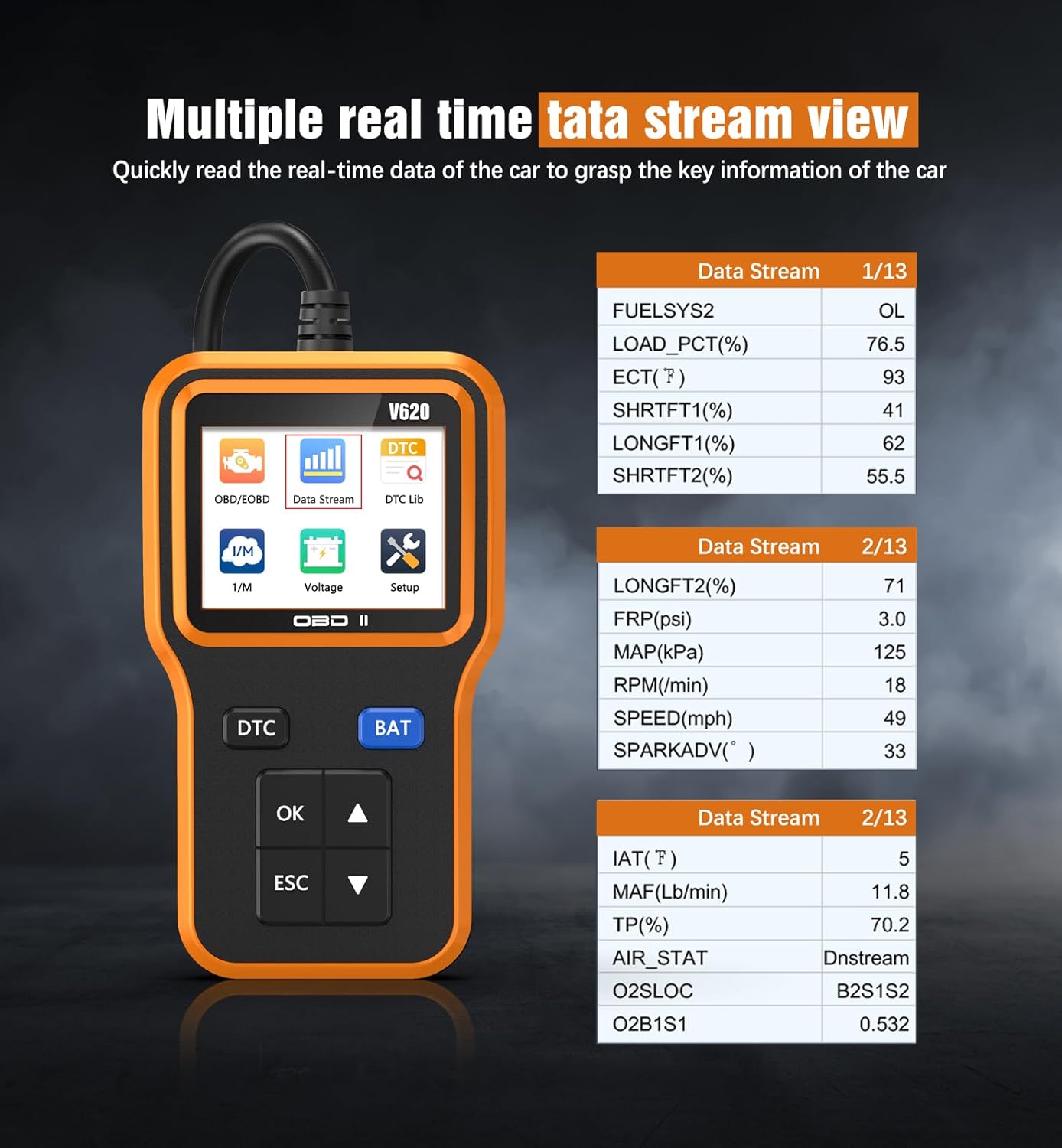OBD2 Scanner with Upgrade Battery Tester - Diagnostic Tool for Cars That Check Engine Light & Emissions Readiness Read and Clears Vehicle Error Codes for All OBD II Protocol Vehicles since 1996