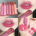 6 PCS Hydrating Plumping Lip Gloss Tinted Lip Balm Set,Mirror Liquid Water Glow Lipstick,Long Lasting Waterproof Moisturizing Shimmer Jelly Lip Glaze