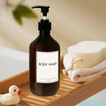 Shampoo and Conditioner Dispenser 16.9Oz/500Ml Refillable Shampoo Pump Bottles with Labels for Bathroom Empty Hand Wash Dispenser Set of 3