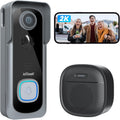 Doorbell Camera Wireless No Subscription - Wireless Video Doorbell with Chime, Doorbell with Camera 1080P, Voice Changer, 2-Way Audio, PIR Motion Detection, Only 2.4Ghz Wifi, Works with Alexa