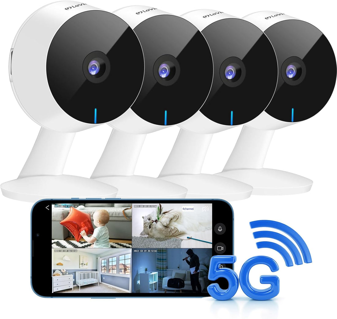 4MP 2K Cameras for Home Security Indoor, 5G& 2.4Ghz Home Security Camera for Baby/Elder/Pet/Nanny,Baby Cam Starlight Sensor Color Night Vision,Us Cloud Service,Works with Alexa Ios & Android