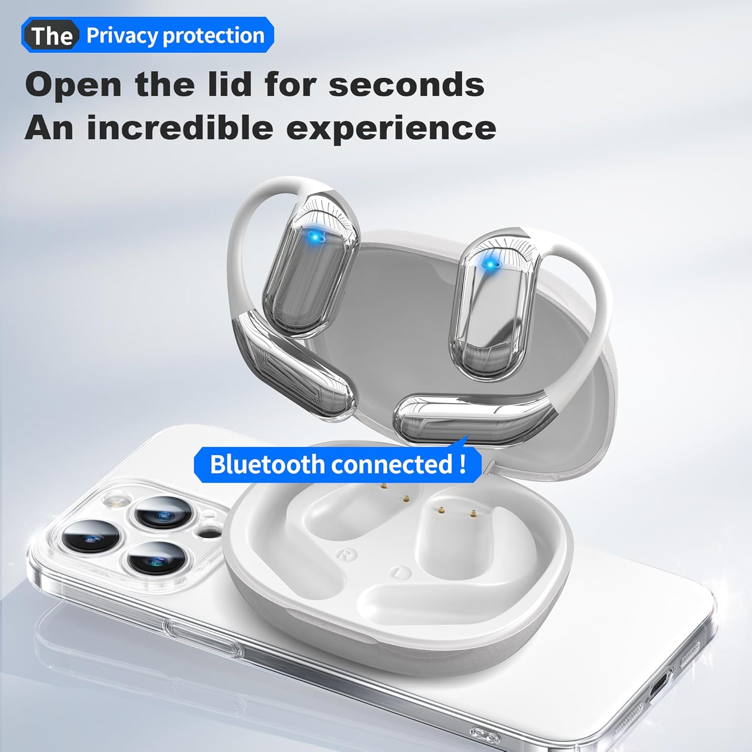 AI Translator Wireless Earbuds Real-Time Language Translation Earphone, 3-In-1 Translating Earbud with 144 Languages ​​& Accents, LED Full Color Touch Screen with 16 Additional App Bluetooth 5.4