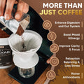 10 in 1 Mushrooms Coffee, Instant Mushroom Coffee Powder with Lion'S Mane, Cordyceps, Reishi, Shiitake, Turkey Tail, King Trumpet, for Focus, Energy, Immunity, 180G, 60 Servings