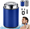 Unisex Mini Portable Electric Shaver, USB C Rechargeable Waterproof Electric Razor Trimmer for Face, Leg, Armpit, Chest and Body Hair (Blue)