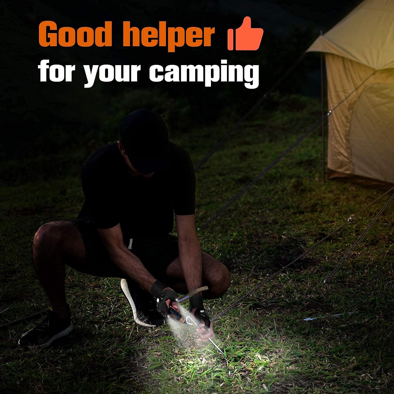 LED Flashlight Gloves, Gifts for Men Him Dad Husband Boyfriend, Cool Gadgets Waterproof Hands-Free Finger Lights for Night Fishing Repairing Running Camping, Fathers Day Birthday Christmas Gift