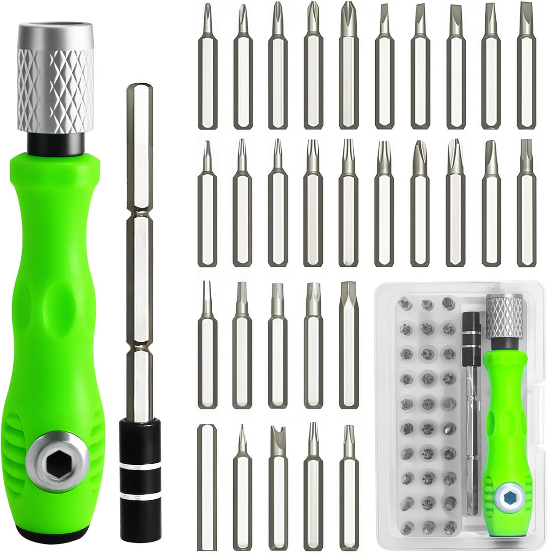 32 in 1 Small Precision Screwdriver Set,  Tiny Magnetic Screwdriver Sets, Professional Repair Tool Kit for Glasses, Watches, Laptop, Electronics, Toys, Jewelry, Computers
