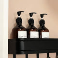 Shampoo and Conditioner Dispenser 16.9Oz/500Ml Refillable Shampoo Pump Bottles with Labels for Bathroom Empty Hand Wash Dispenser Set of 3