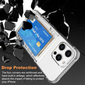 For Iphone 16 Pro Max Clear Wallet Case with RFID Blocking Card, up to 5 Cards, Hybrid Protective Case with Card Holder, TPU + PC, Anti-Yellowing, 6.9