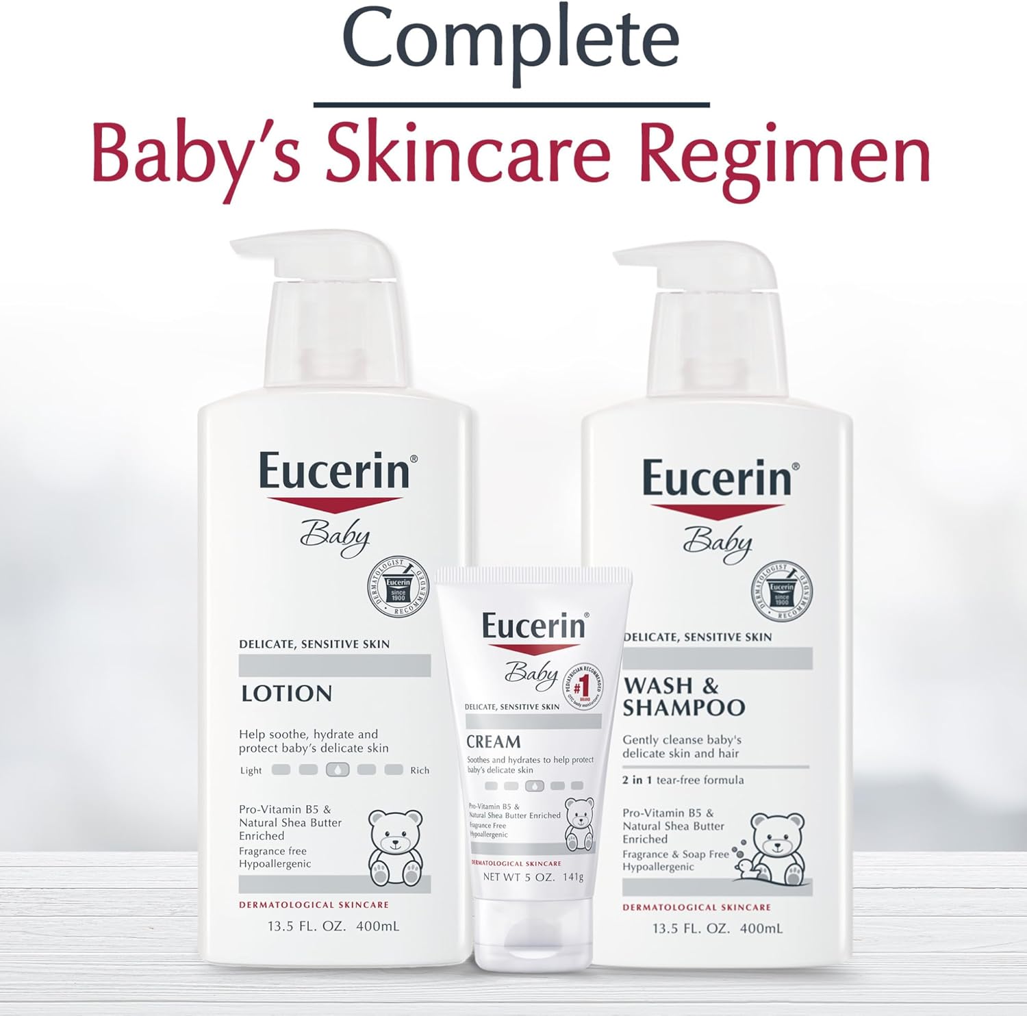 Baby Body Lotion, Hypoallergenic and Fragrance Free Baby Lotion with Pro-Vitamin B5 and Shea Butter, 13.5 Fl Oz Bottle