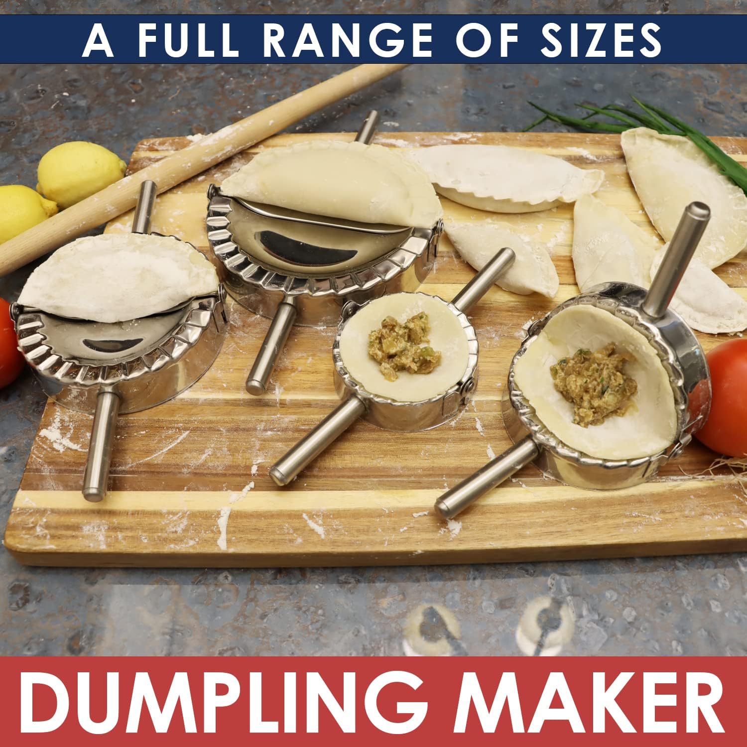 Best Utensils Stainless Steel Ravioli Mold Pierogi Dumpling Maker Wrapper Pastry Dough Cutter Kitchen Accessories (L: 4.5 Inch)