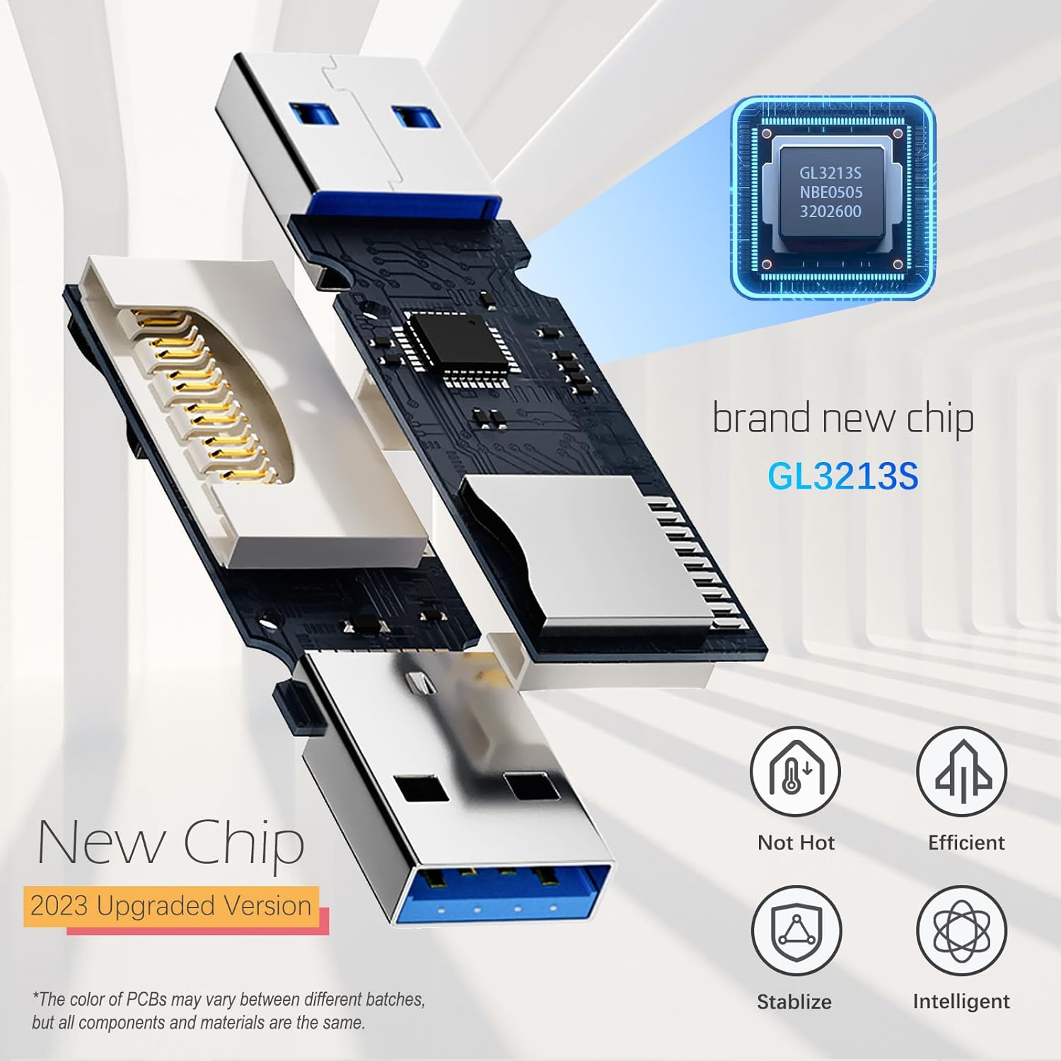 USB3.0 Micro SD Card Reader, 5Gbps 2-In-1 SD Card Reader to USB Adapter,  Memory Card Reader for SDXC, SDHC, MMC, RS-MMC, Micro SDXC, Micro SD, Micro SDHC and UHS-I Cards (1Pack Black)