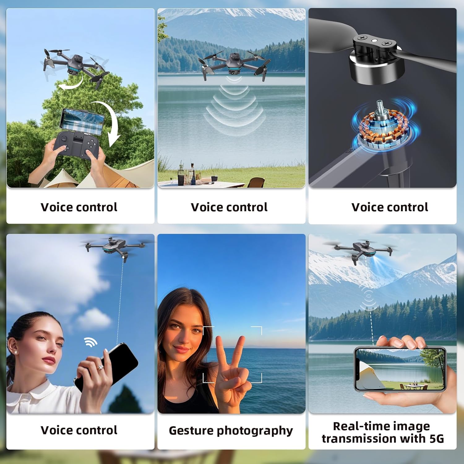 Foldable 4K Drone with Dual Electrically Adjustable Cameras, Brushless RC Quadcopter for Beginners with Altitude Hold, Obstacle Avoidance, One-Key Takeoff/Landing, Carrying Case, Headless Mode
