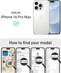 Waterproof Phone Case for Iphone 16 Pro Max, [Compatible with Magsafe] [IP68 Underwater] [Built-In Screen Protector & Glass Camera Protector] Full Body Shockproof Cover with Lanyard Black/Clear