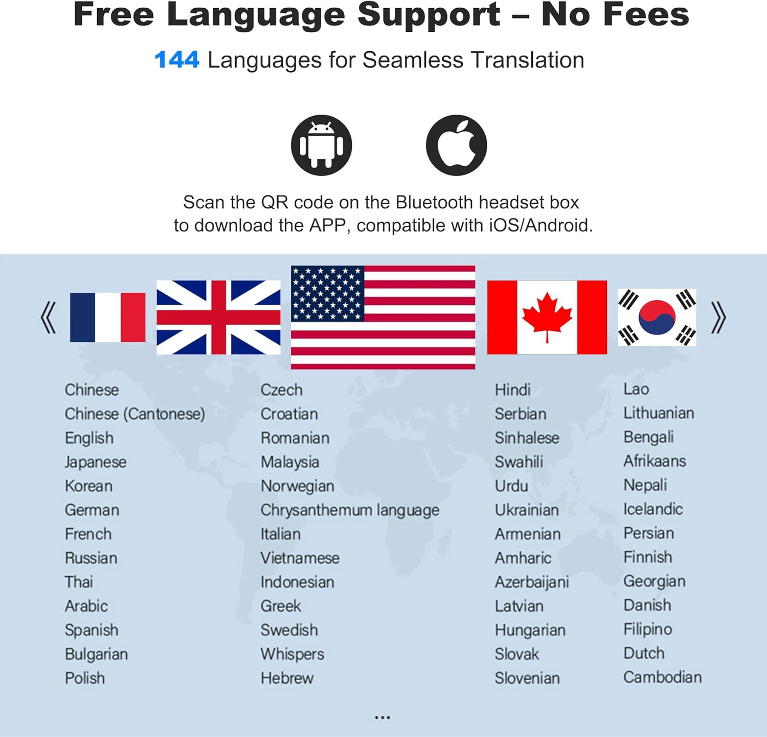 AI Translator Wireless Earbuds Real-Time Language Translation Earphone, 3-In-1 Translating Earbud with 144 Languages ​​& Accents, LED Full Color Touch Screen with 16 Additional App Bluetooth 5.4