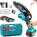 Mini Chainsaw 8-Inch, Mini Chainsaw Cordless Tool Set, Battery Chainsaw with 2X 4.0Ah Batteries, Handheld Electric Power Chain Saw with Oiler, Safety Lock for Tree Trimming,Wood Cutting