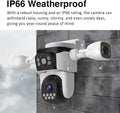 Triple Lens Wifi PTZ Security Camera, Three Cameras in One, Side Cameras with Adjustable All-Angle Arm, 2K 360° View No Blind Spot, Auto Tracking, Spotlight, 2 Way Audio