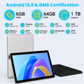 Android 13 Tablet with SIM Card Slot,10.1 Inch Cellular Tablets with Case, 4G LTE Tablet & Phone (Makes Calls), 64GB ROM (1TB Expand), 5MP+8MP Camera BT5.0 GPS 5G Wifi, Parental Control