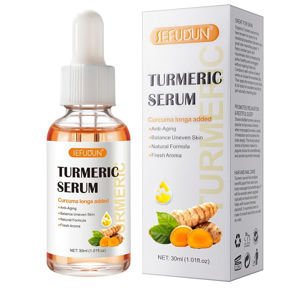 Turmeric Serum for Dark Spots 1 Fl Oz, Turmeric Dark Spot Corrector Serum for Face & Body, anti Aging Facial Serum for Women and Men, Reduces Hyperpigmentation, Age Spots, Sun Spot, Improve Skin Tone
