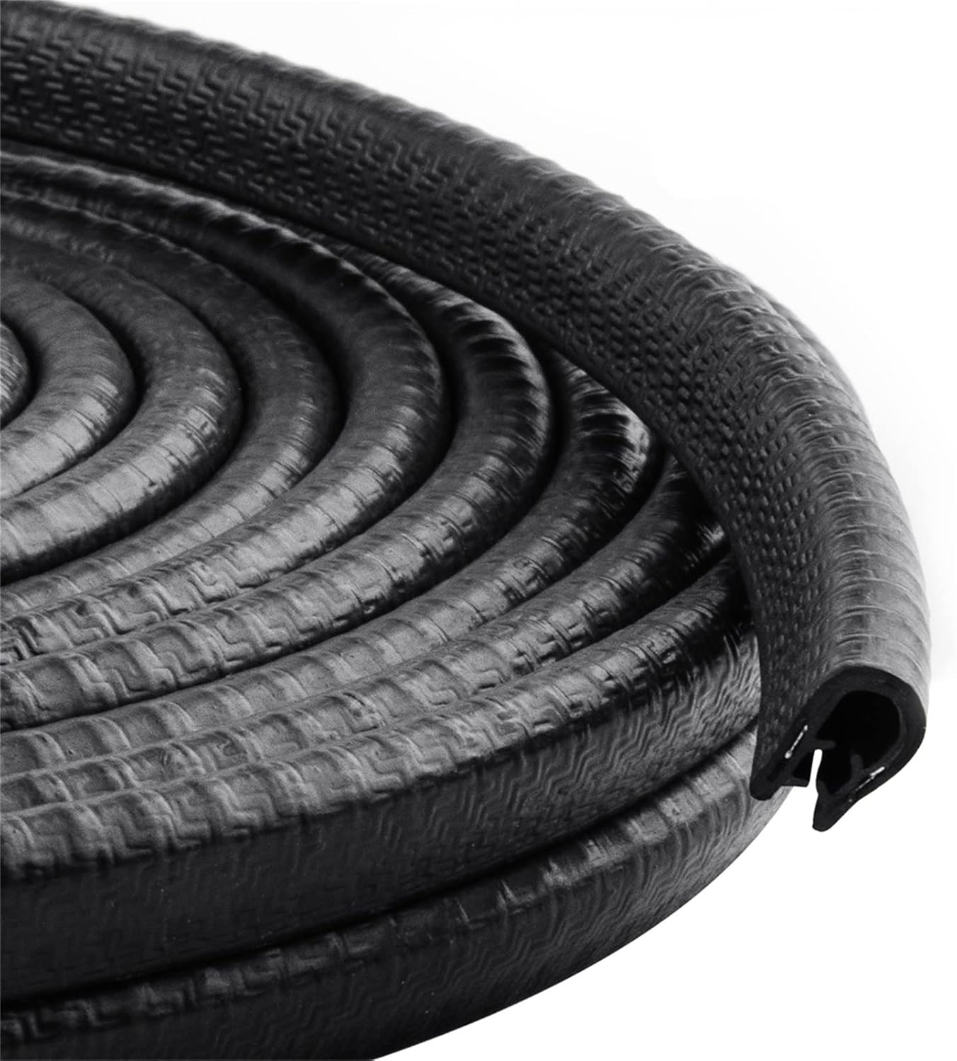 Universal Car Door Guards 33Ft(10M), Rubber U Shape Edge Trim Protection Strip, Black No-Glue Design Fits Most Vehicles