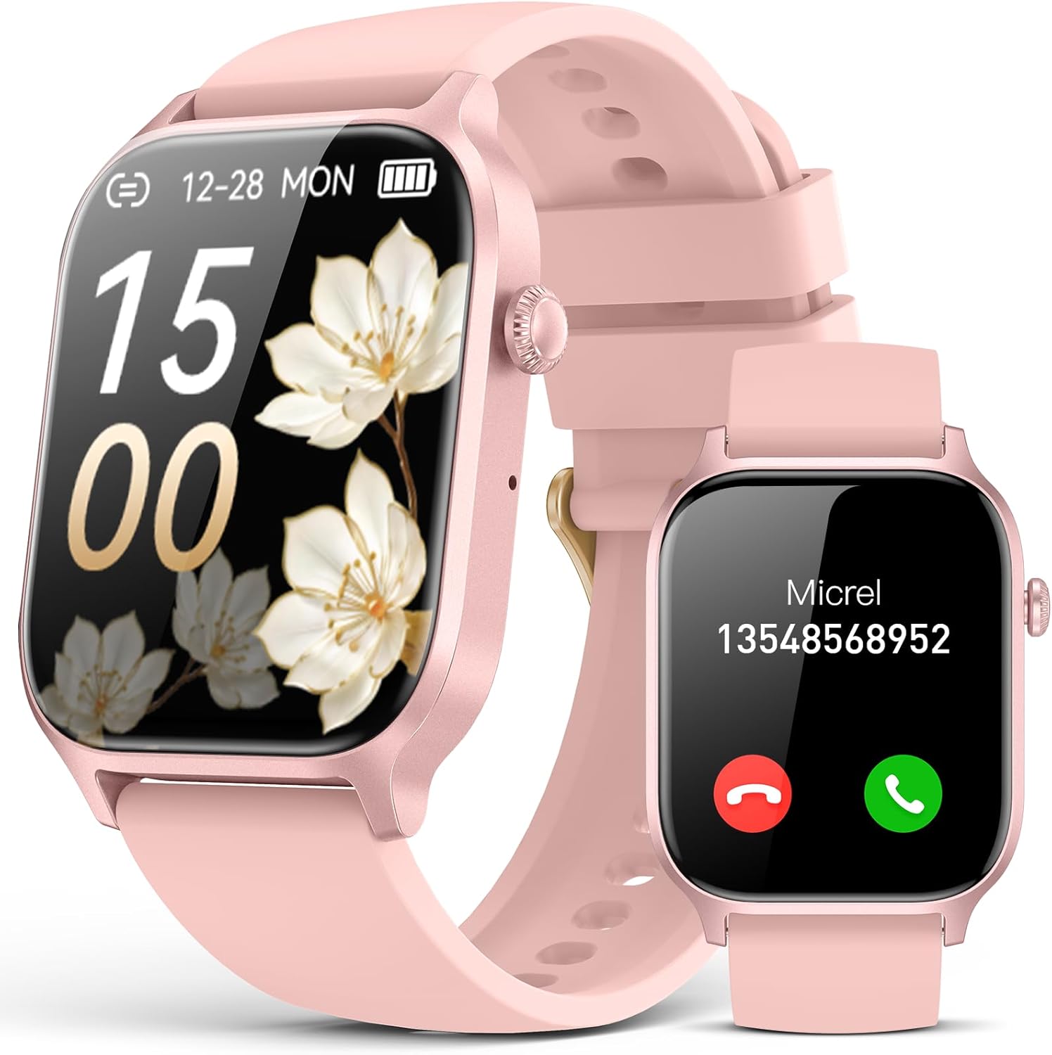 Smart Watch for Men Women- Answer/Make Call, 2025 IP68 Waterproof Fitness Tracker Watch with Sleep Monitor Step Counter Activity Smartwatch for Andriod Ios Phones (Pink, 1.83)