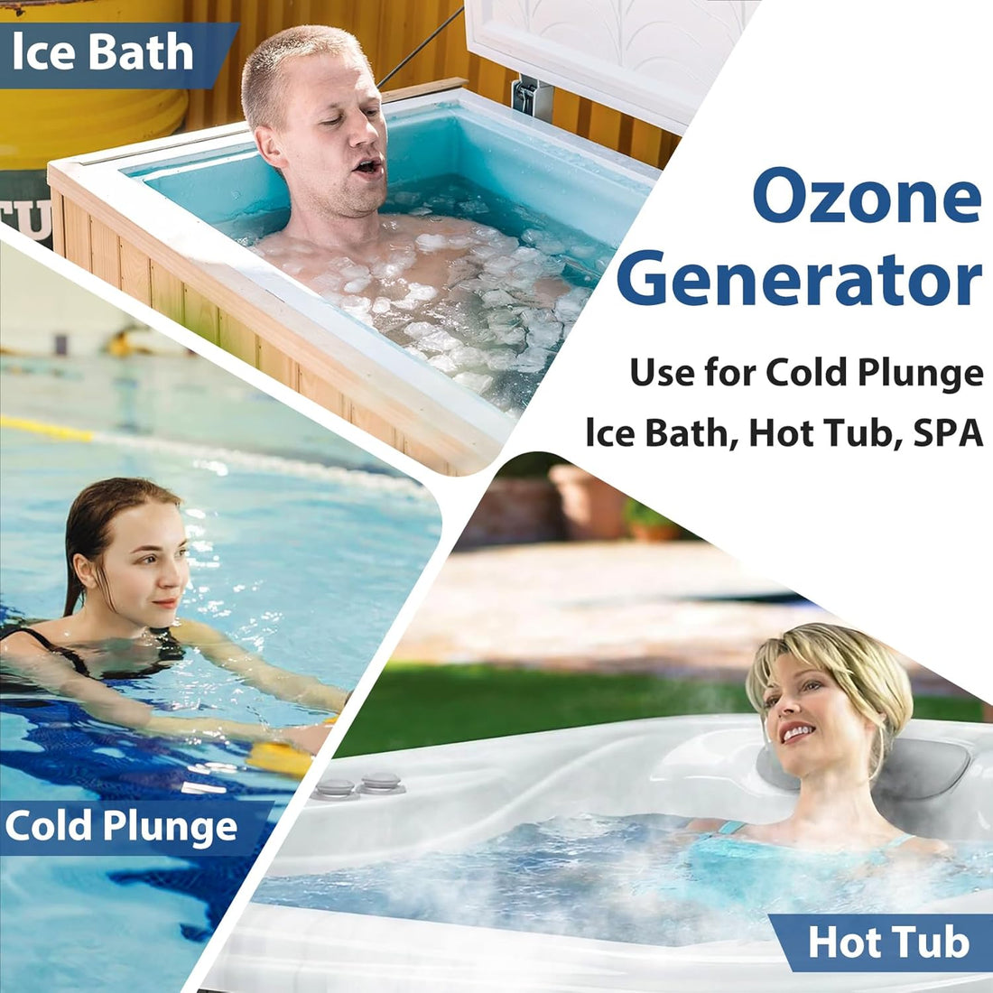 Ozone Generator for Cold Plunge, 1000Mg/H Ozone Generator for Water Keep Cold Plunge, Ice Bath, Spa, Hot Tub, Pool Clean and Fresh for a Long Time