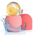 Ice Roller for Face and Eye，Ice Cube Roller Massager for Skin Women Care Tools, Naturally Conditioning De-Puff Eye Bags, Reduce Migraine Pain， Reusable Massage Silicone Ice Mold （Pink）