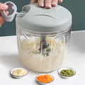 900Ml Extra Large Manual Food Chopper Vegetable Chopper Garlic Chopper, Pull String Manual Food Processor with 5 Sharp Blades Mincer for Cutting Onions Chili Ginger Seasoning