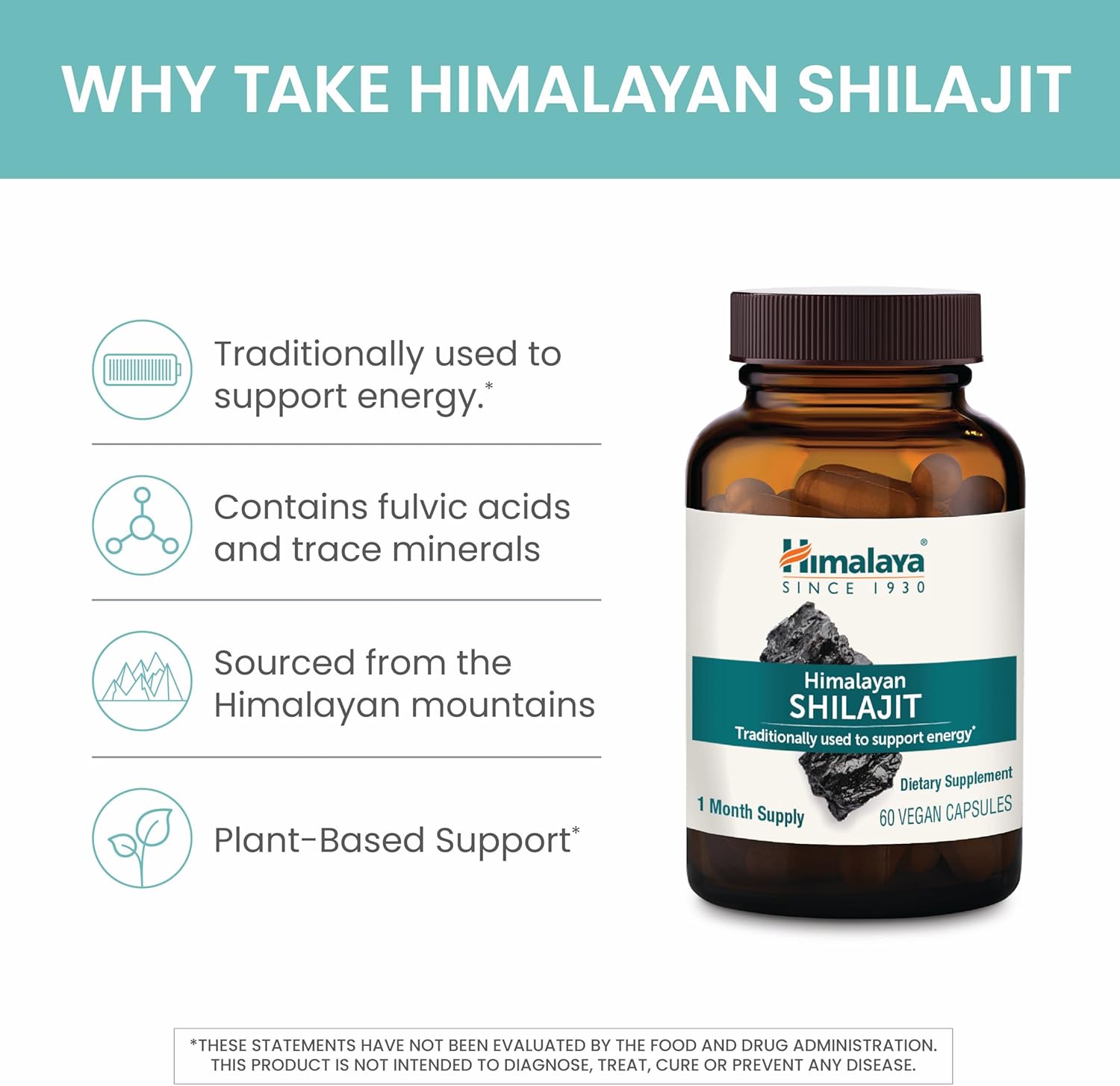 Organic Ashwagandha and Shilajit Extract, Supplements for Stress Relief & Energy Support, 60 Count (Pack of 2)