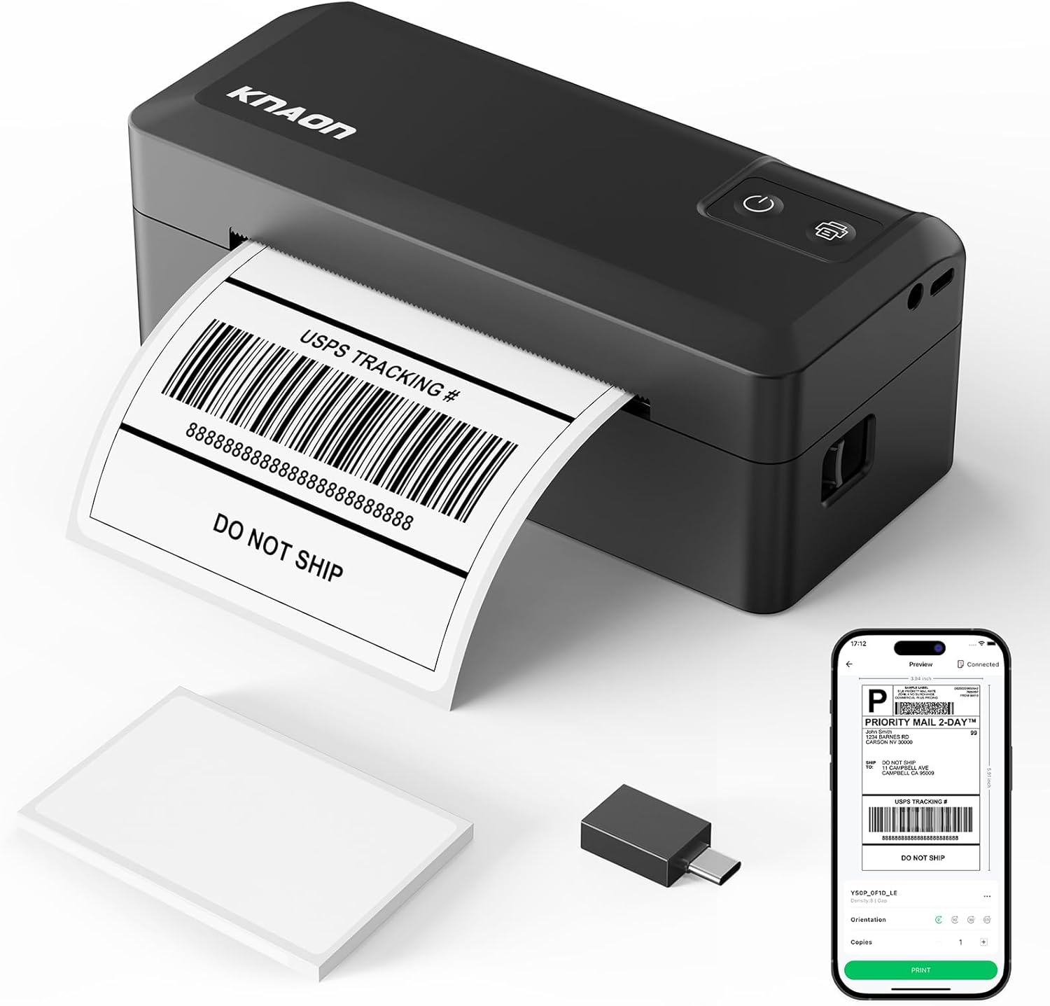 Shipping Thermal Label Printer, 4X6 Portable Label Printer, Bluetooth Label Maker for Small Business, Support Iphone,Android,Windows,Mac,Chromebook,Works with USPS, Ebay,Shopify&More, White