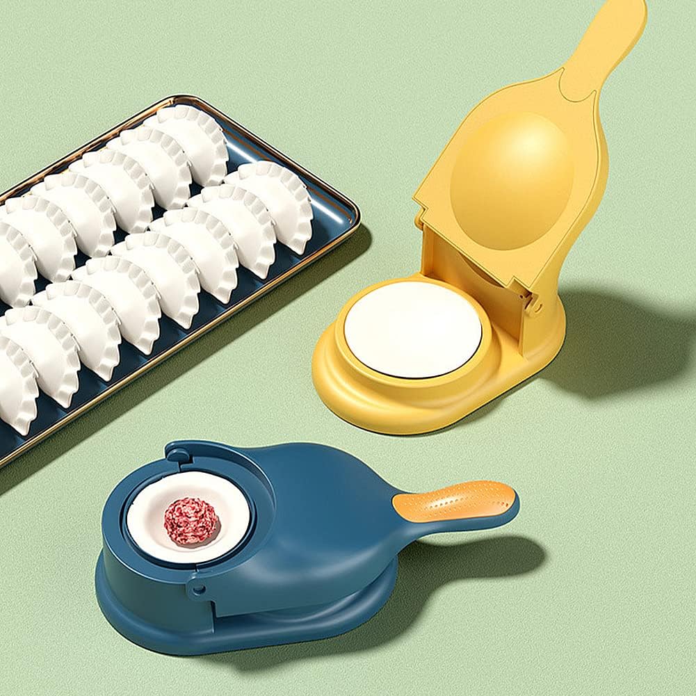 2 in 1 Dumpling Maker, Baking Pastry Pressing Dumpling Skin Wrapper Mould, Manual Dough Press Maker, for Empanada, Ravioli, Pierogi, Hand Pie Pot Stickers, Jamaican Beef Patties(Green)