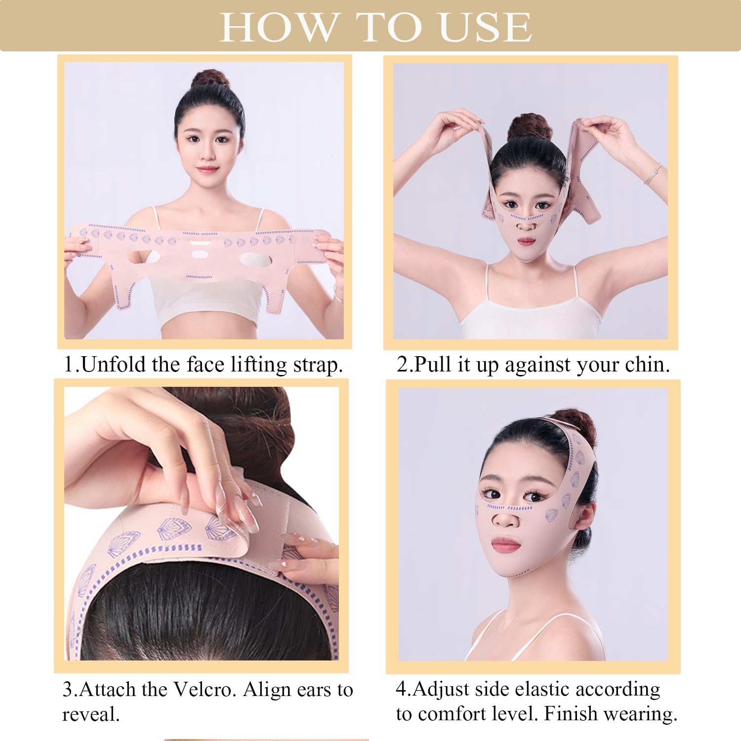 Face Lifting Strap, V Line Thin Face Slimming Belt Chin Lift Mask for Men and Women, Double Chin Reducer Tape Soft High-Elastic Fit Bandage