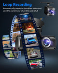 Dash Cam Front and Rear, 1080P Dash Camera for Cars, 3 Channel Car Camera Front Rear and inside with 32GB Card, Loop Recording, Night Vision, HDR, G-Sensor, 24Hr Parking