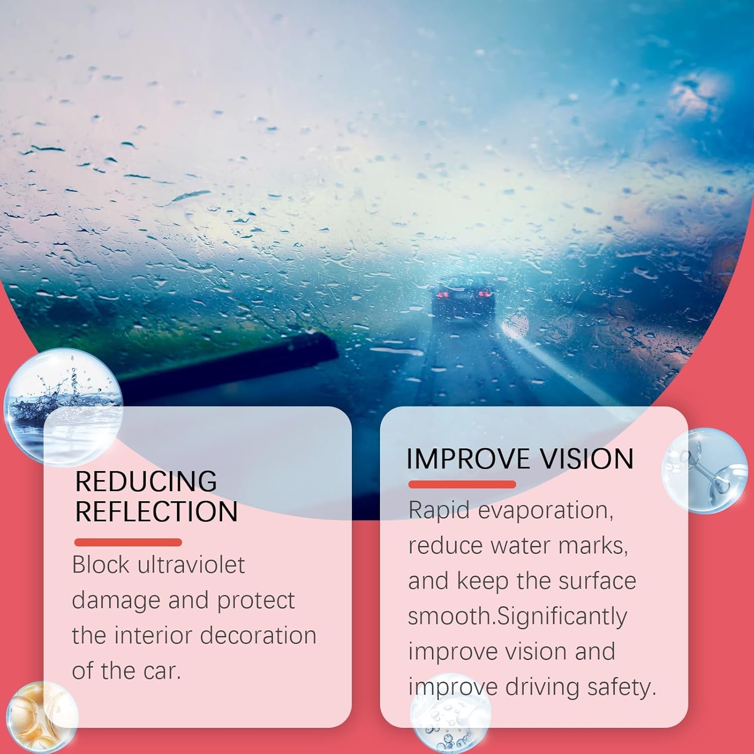 2Pack Automotive Oil Film Cleaning Brush New Glass Coating for Windshield Glass Oil Film Remover, Strong Front Windshield Remover for Windshield Improves Clarity and Visibility