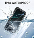 Waterproof Phone Case for Iphone 16 Pro Max, [Compatible with Magsafe] [IP68 Underwater] [Built-In Screen Protector & Glass Camera Protector] Full Body Shockproof Cover with Lanyard Black/Clear