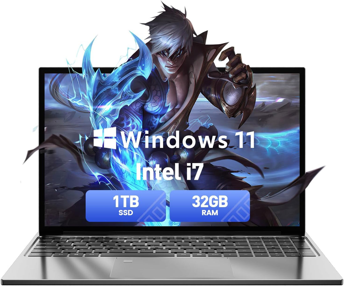 2025 Latest 15.6'' Windows 11 Laptop Computer, Intel Core I7-6500U Laptop 32GB DDR4 1TB SSD, FHD 1080P Display & Backlit Keyboard, Fingerprint, Webcam, Mini-Hdmi, Wifi 5, Bluetooth, Study, Business