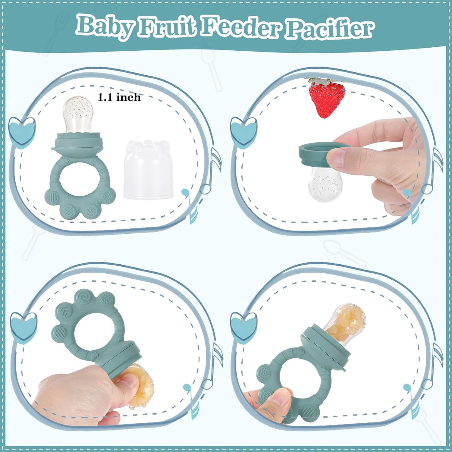 Silicone Baby Feeding Set 10 Pcs Baby Led Weaning Supplies Suction Bowl Divided Plate Baby Bibs Fruit Feeder Pacifier Baby Spoons Forks Sippy Cup Utensil Sets Baby Essentials for Newborn Grey Blue