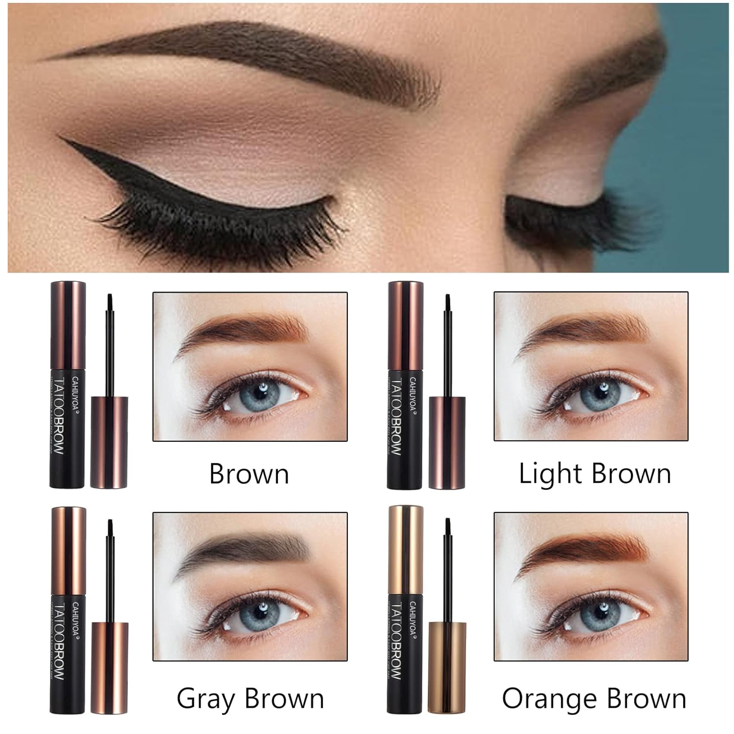 1PCS Peel off Tattoo Eyebrow Gel, Long-Lasting Waterproof Eyebrow Tattoo Makeup,Natural Elegant Eyebrow Tattoo Peel off for All Types of Eyebrows - Light Brown