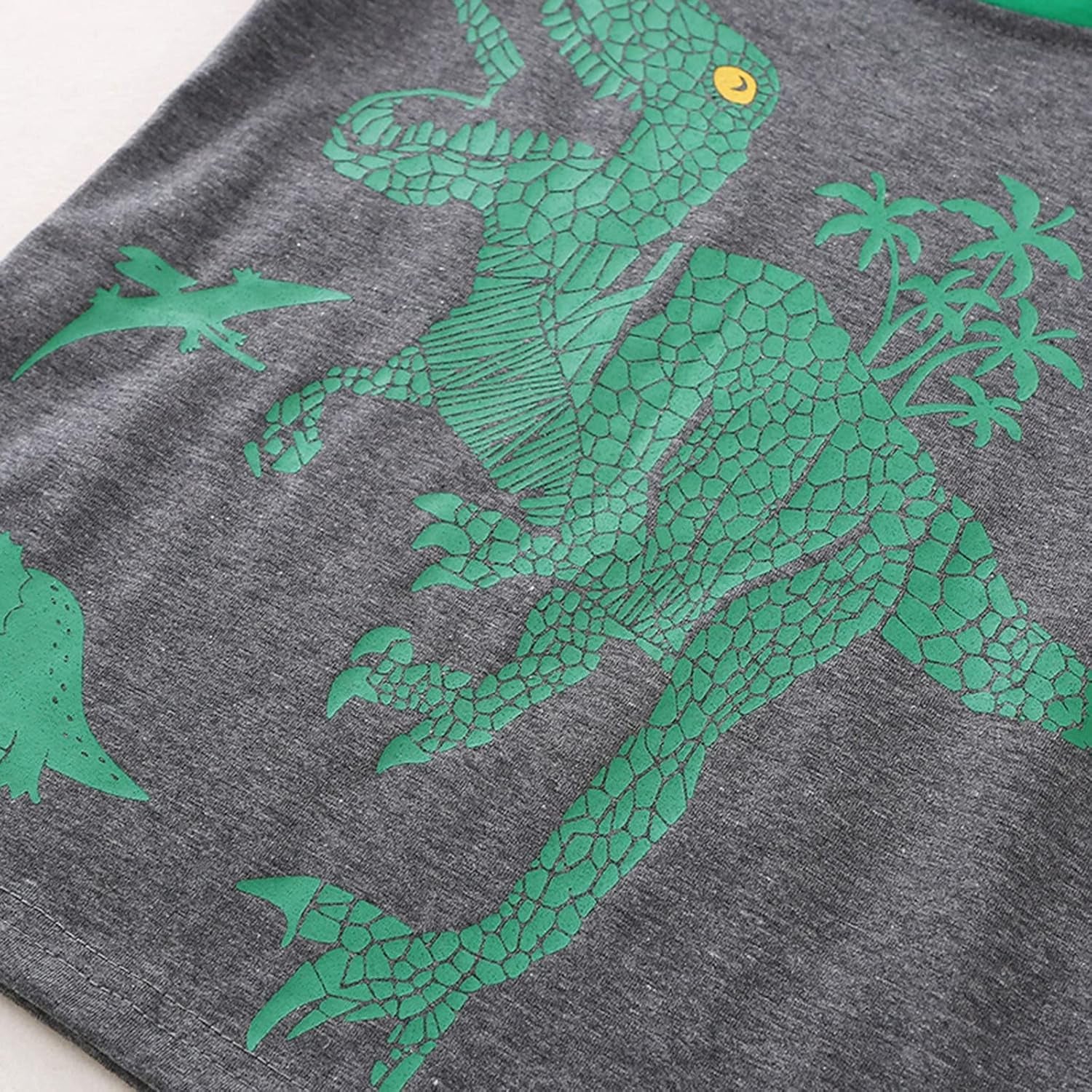 Kids Clothes Set,1-8Years Old Kids Boys Girls Long Sleeve Dinosaur Printed Top and Pants Set Outfit (Dark Gray-02#, 5-6 Years)