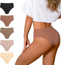 Seamless Underwear for Women High Waisted Underwear for Women Cooling Ice Silk No Show Panties 5 Pack