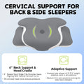 Cervical Pillow for Neck Pain Relief - Ergonomic Dual-Height Butterfly Contour Memory Foam Pillow with Ice Silk Fabric & Washable Cover for Side Back Stomach Sleepers (Grey)