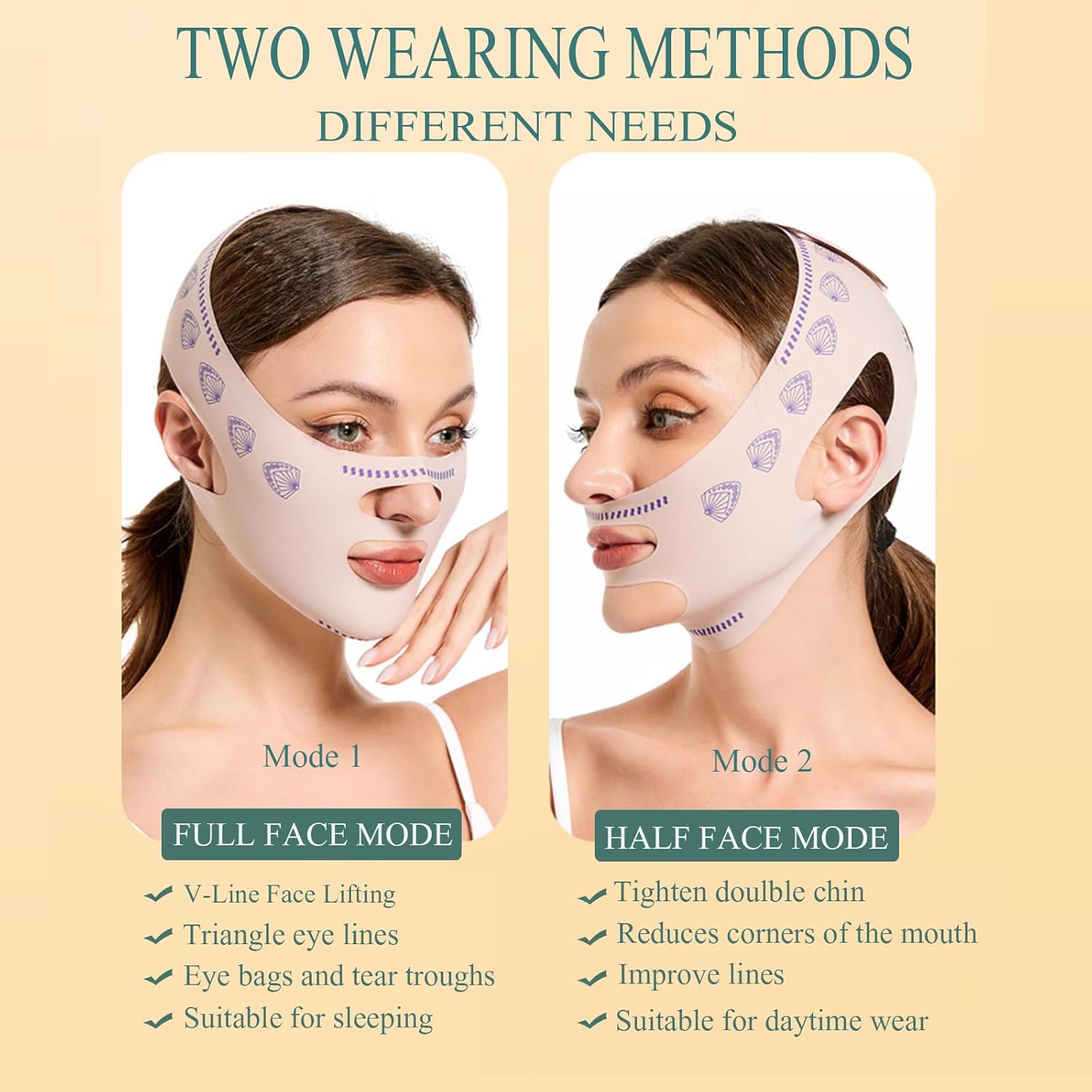 Face Lifting Strap, V Line Thin Face Slimming Belt Chin Lift Mask for Men and Women, Double Chin Reducer Tape Soft High-Elastic Fit Bandage